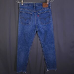 Levis White‎ Oak Cone Denim Jeans Size 28 Wedgie Button Fly Raw Hem RARE